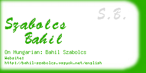 szabolcs bahil business card